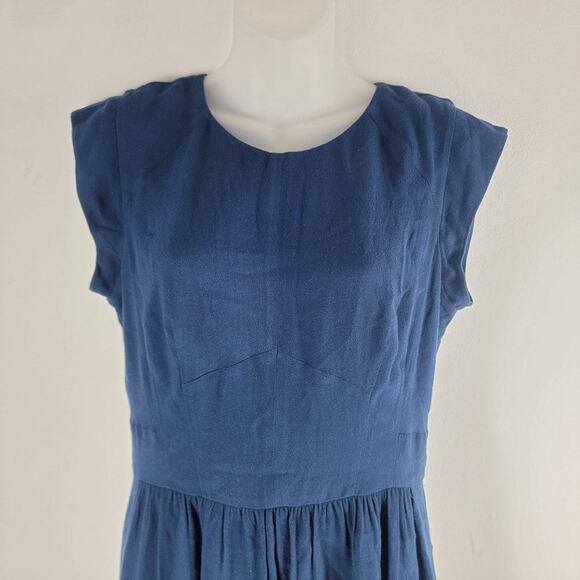 Rebecca Taylor Sleeveless Fit And Flare Dress Blue Short Size 8 - Picture 2 of 6